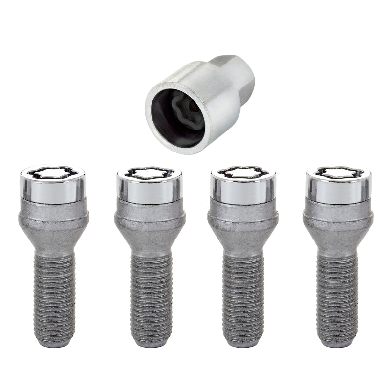 McGard Wheel Lock Bolt Set - 4pk. (Cone Seat) M14X1.5 / 17mm Hex / 31.0mm Shank Length - Chrome - GTR Auto