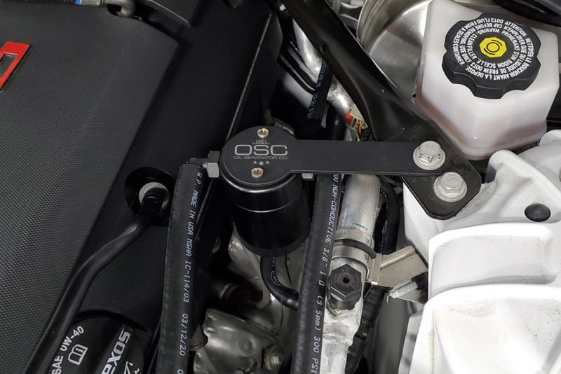 J&amp;L 16-24 Chevrolet Camaro LT1 6.2L Driver Side Oil Separator 3.0 - Black Anodized - GTR Auto