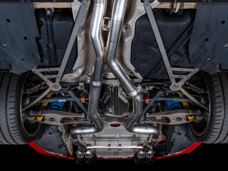 AWE Tuning BMW F8X M3/M4 Track Edition Catback Exhaust - Chrome Silver Tips - GTR Auto