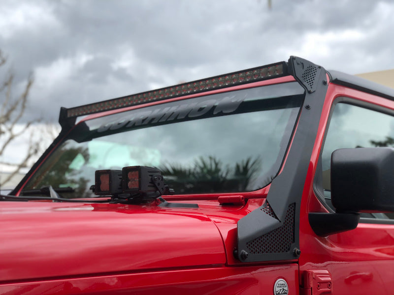 Go Rhino 18-20 Jeep Wrangler JL/JLU/Gladiator JT XE Windshield Light Bar Mount - 50in Single Row - GTR Auto