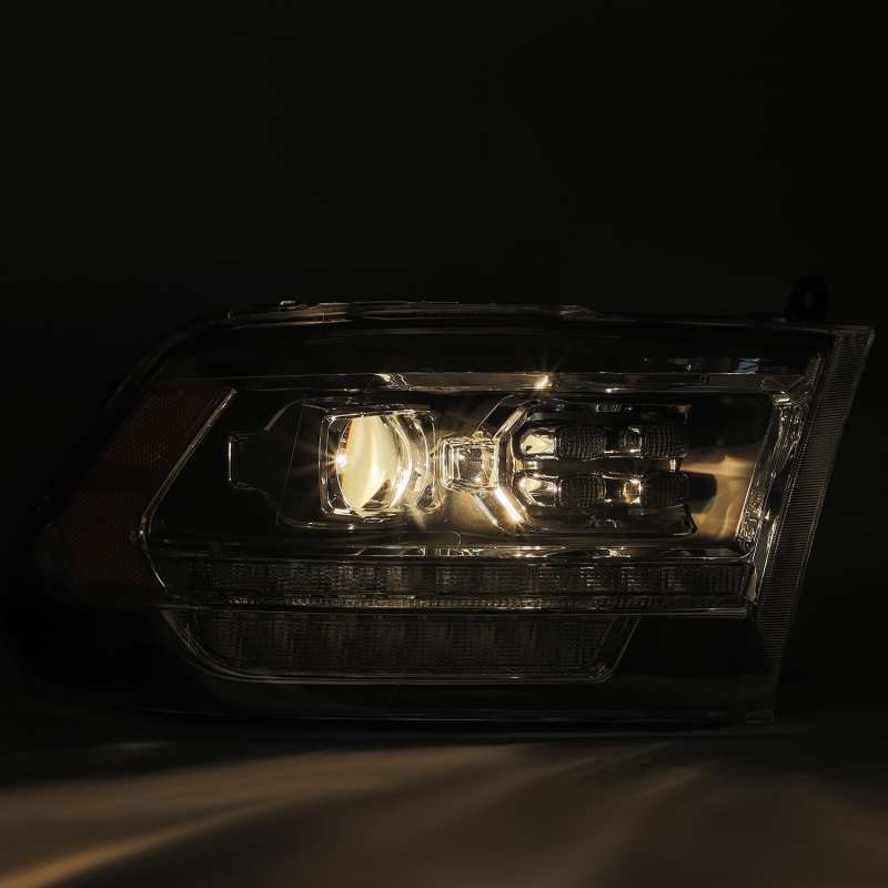 AlphaRex 09-18 Dodge Ram 2500HD LUXX LED Proj Headlights Plank Style Black w/Seq Signal/Smoked DRL - GTR Auto