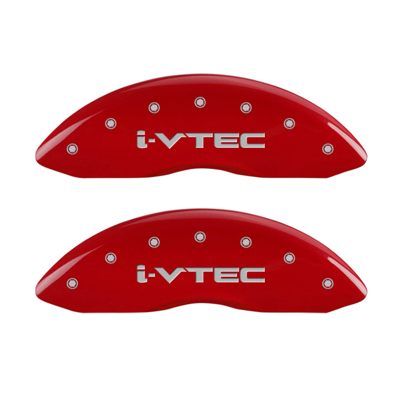 MGP 4 Caliper Covers Engraved Front & Rear I-Vtec Red Finish Silver Char 2017 Acura MDX 39021SIVTRD