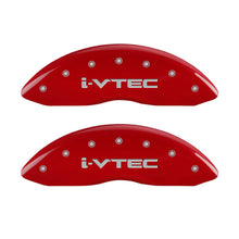 Load image into Gallery viewer, MGP 4 Caliper Covers Engraved Front &amp; Rear I-Vtec Red Finish Silver Char 2017 Acura MDX 39021SIVTRD