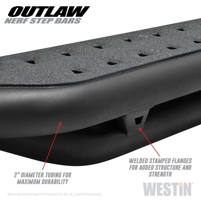 Westin 14-18 Chevrolet/GMC Silv/Seirra 1500 Double Cab Outlaw Nerf Step Bars - Textured Black - GTR Auto