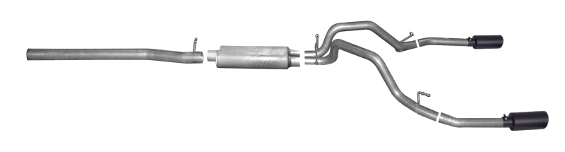 Gibson 14-18 GMC Sierra 1500 Denali 6.2L 3.5in/2.25in Cat-Back Dual Split Exhaust - Black Elite - GTR Auto