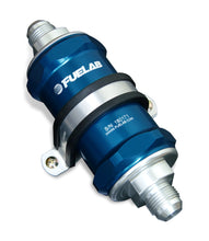 Load image into Gallery viewer, Fuelab 818 In-Line Fuel Filter Standard -10AN In/Out 10 Micron Fabric - Blue 81803-3