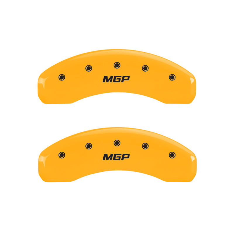MGP 4 Caliper Covers Engraved Front & Rear MGP Yellow Finish Black Char 2005 Ford Excursion