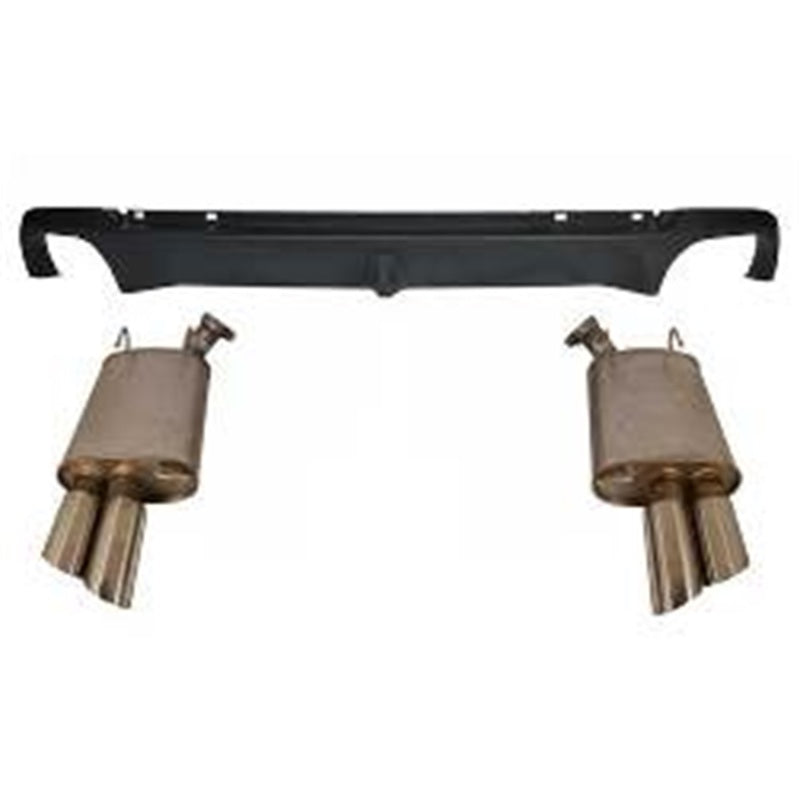 Ford Racing 2013-2014 Mustang GT Axle Back QUAD TIP Mufflers with Rear Lower VALENCE - GTR Auto