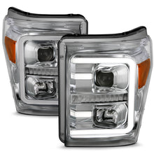 Load image into Gallery viewer, ANZO 11-16 Ford F-250/F-350/F-450 Projector Headlights w/ Plank Style Switchback Chrome w/Amber - GTR Auto