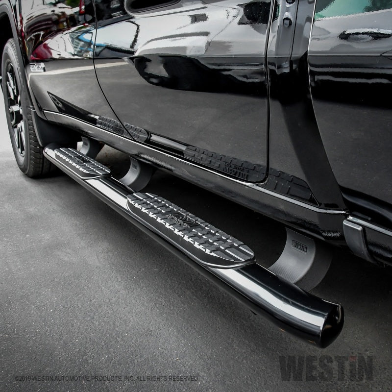 Westin 19-20 Chevrolet/GMC Silverado/Sierra 1500 Double Cab PRO TRAXX 4 Oval Nerf Step Bars - Black - GTR Auto