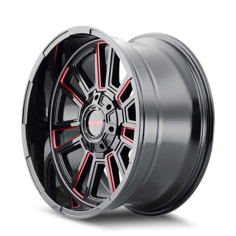 Mayhem 8115 Apollo 20x9 / 8x170 BP / 0mm Offset / 125.2mm Hub Black w/ Prism Red Wheel - GTR Auto