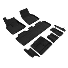 Load image into Gallery viewer, 3D MAXpider 21-23 Tesla Model Y 7-Seat Elegant Floor Mat- Black 1St Row 2Nd Row 3Rd Row