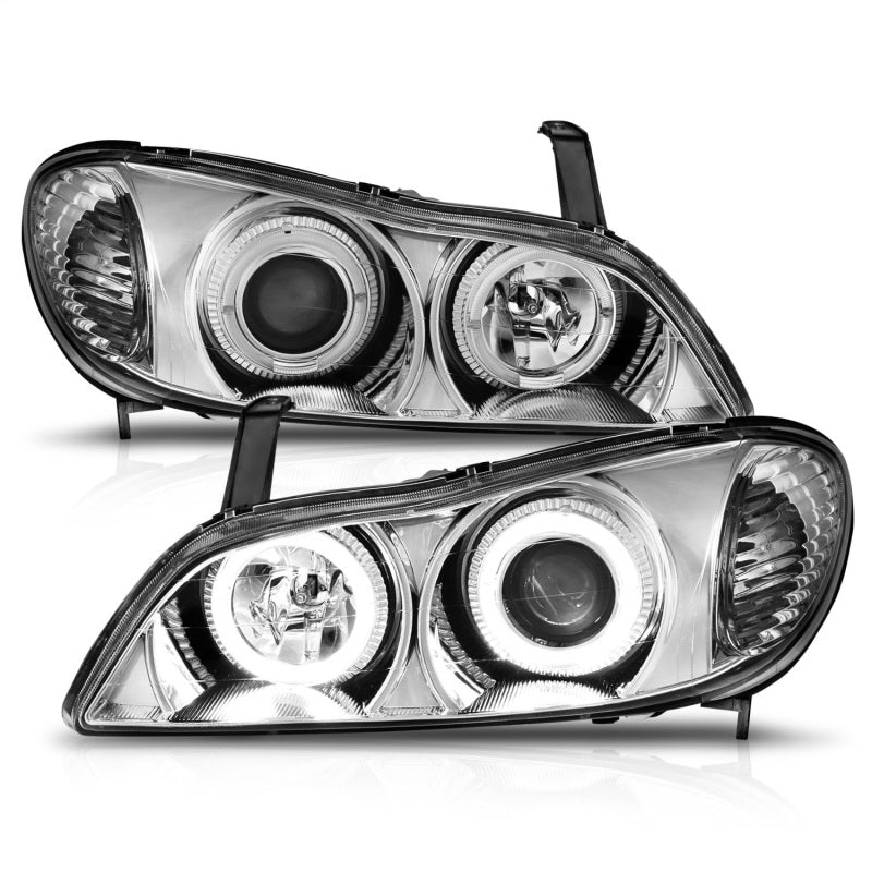 ANZO 2000-2004 Infiniti I30 Projector Headlights w/ Halo Chrome - GTR Auto