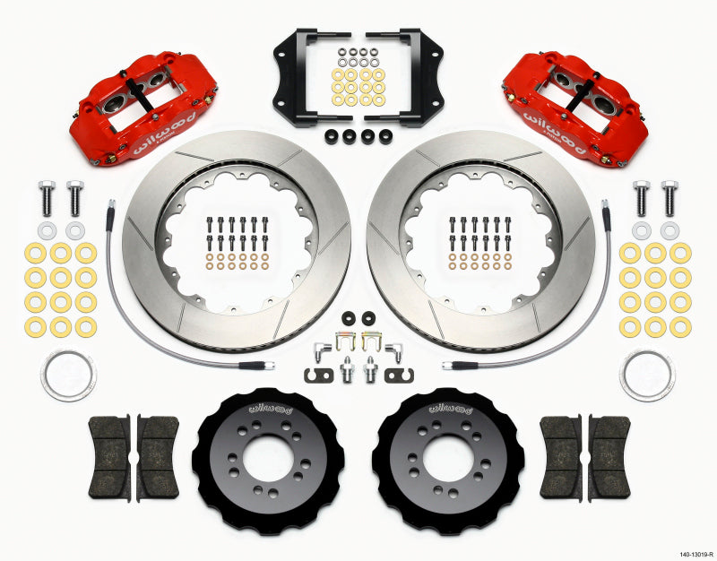 Wilwood Narrow Superlite 6R Front Hat Kit 14.00in Red 2013-Up Ford Focus ST w/ Lines 140-13019-R