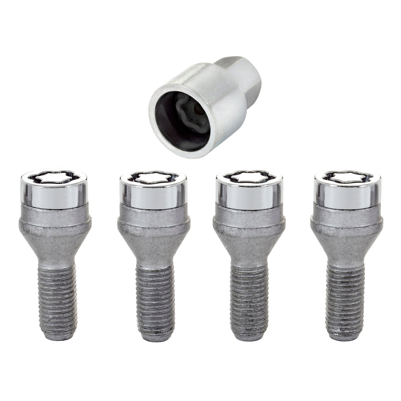 McGard Wheel Lock Bolt Set - 4pk. (Cone Seat) M12X1.5 / 17mm Hex / 25.5mm Shank Length - Chrome - GTR Auto