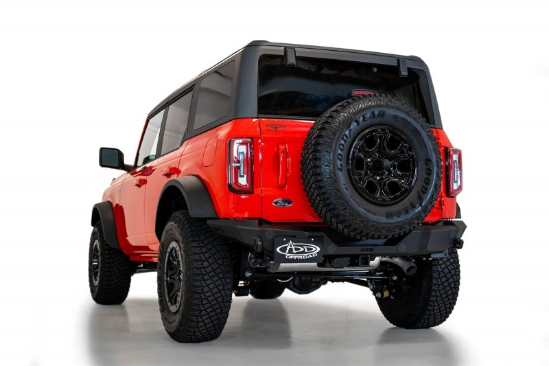 Addictive Desert Designs 2021+ Ford Bronco Rock Fighter Rear Bumper - Hammer Black - GTR Auto