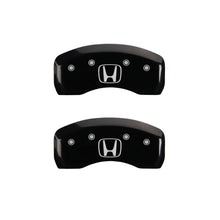 Load image into Gallery viewer, MGP 4 Caliper Covers Engraved Front Honda Rear H Logo Black Finish Silver Char 2017 Honda Civic