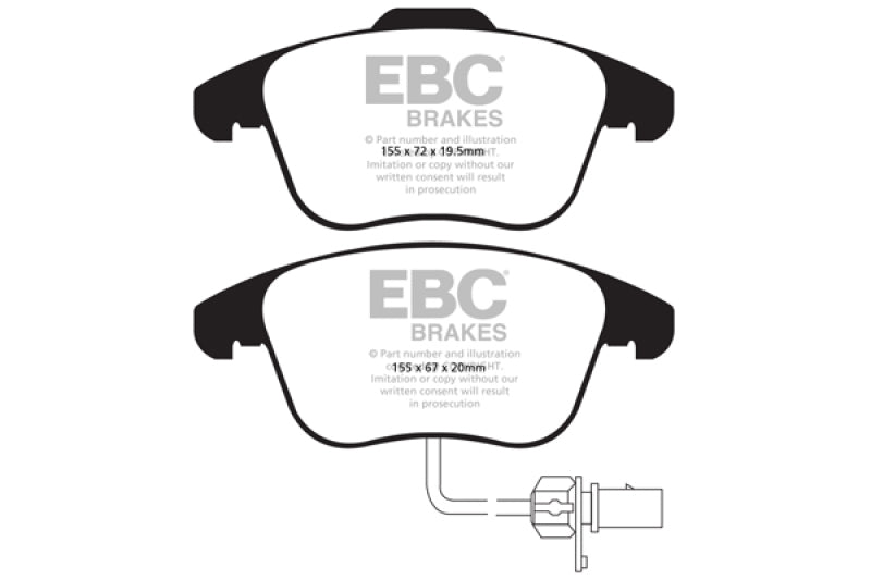 EBC 10+ Audi A5 2.0 Turbo Greenstuff Front Brake Pads - GTR Auto