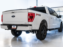 Load image into Gallery viewer, AWE 0FG 21+ Ford F150 Dual Side Exit Cat-Back Exhaust- 4.5in Chrome Silver Tips - GTR Auto