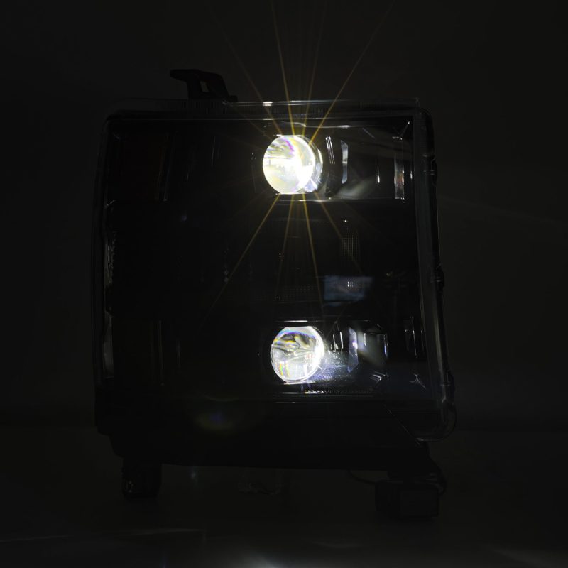 AlphaRex 16-18 Chevy 1500HD LUXX LED Proj Headlights Alpha-BK w/Seq Atv Lgt / SeqSig (Req PN 810023) - GTR Auto