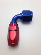 Load image into Gallery viewer, Fragola -16AN x 90 Degree Pro-Flow Hose End - Blue/Red
