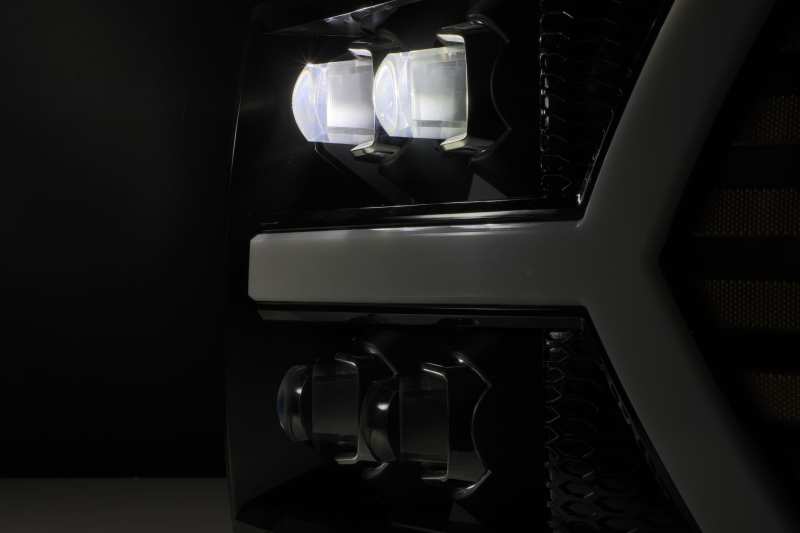 AlphaRex 07-13 Chevy 1500HD NOVA LED Proj Headlights Plank Style Chrm w/Activ Light/Seq Signal - GTR Auto