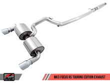 Load image into Gallery viewer, AWE Tuning Ford Focus RS Touring Edition Cat-Back Exhaust- Resonated - Chrome Silver Tips