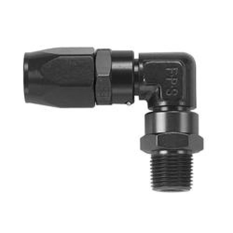 Fragola -6AN x 90 Degree x 3/4-16 (8) Hose End - Black 189068-BL