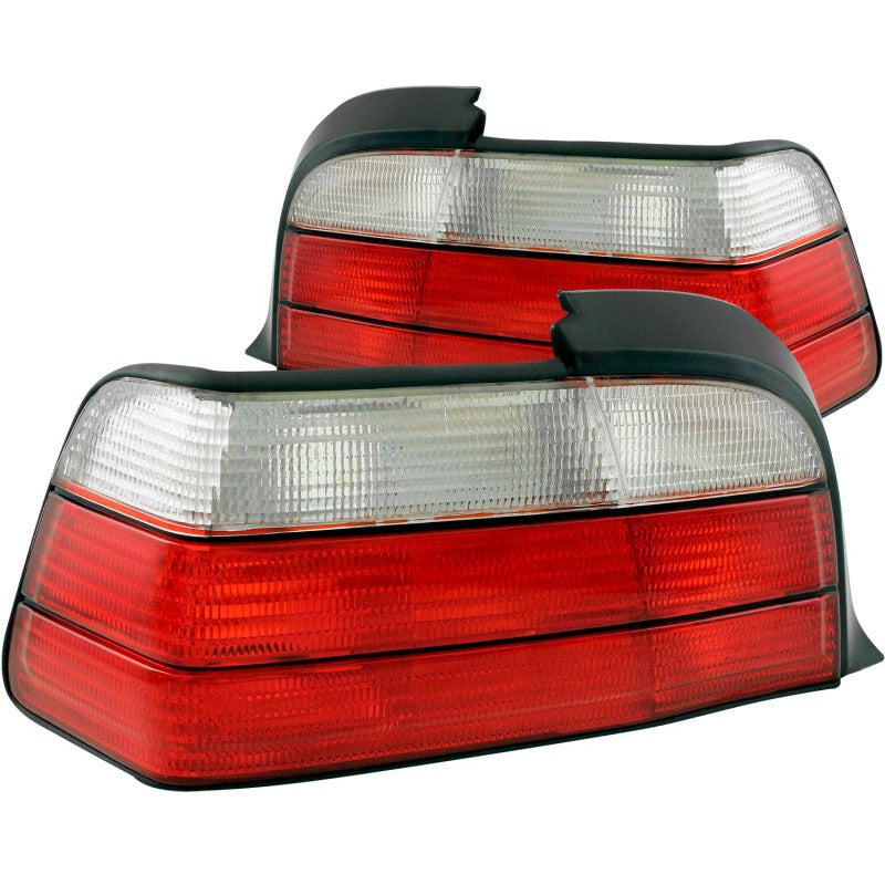 ANZO 1992-1998 BMW 3 Series E36 Coupe/Convertible Taillights Red/Clear - GTR Auto