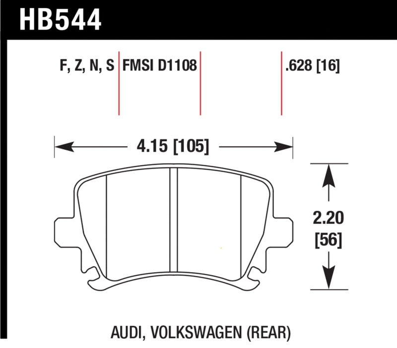 Hawk Audi A3 / A4 / A6 Quattro HPS Rear Brake Pads - GTR Auto