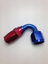 Load image into Gallery viewer, Fragola -16AN x 120 Degree Pro-Flow Hose End - Blue/Red