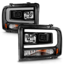 Load image into Gallery viewer, ANZO 99-04 Ford F250/F350/F450/Excursion (excl 99) Projector Headlights - w/ Light Bar Black Housing - GTR Auto