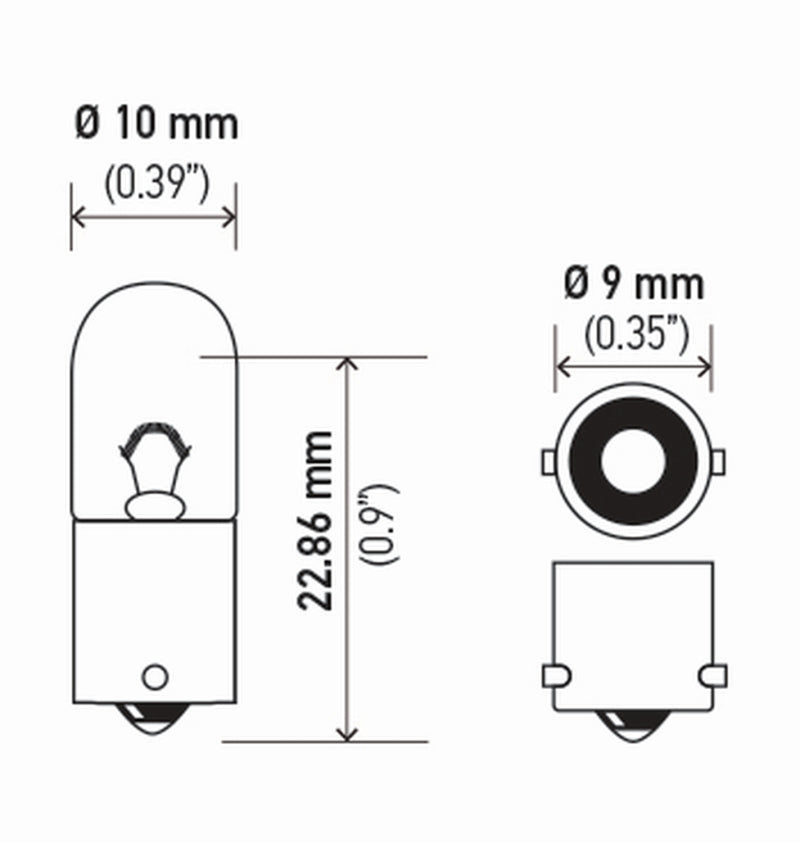 Hella Bulb 3893 12V 4W Ba9S T275 (2) - GTR Auto