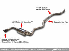 Load image into Gallery viewer, AWE Tuning 13-18 BMW 320i (F30) Touring Edition Exhaust w/ Performance Mid Pipe - Diamond Blk Tips - GTR Auto