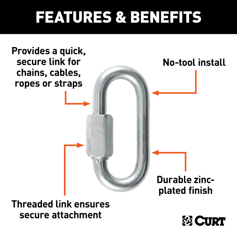 Curt 5/16in Quick Links (1760lbs 2-Pack)