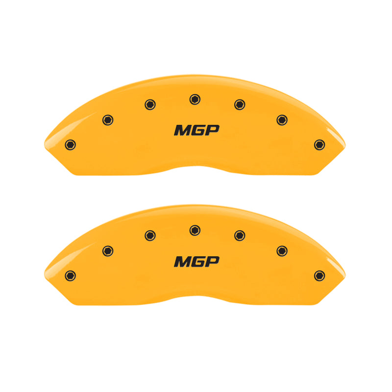 MGP 4 Caliper Covers Engraved Front & Rear MGP Yellow finish black ch 37028SMGPYL