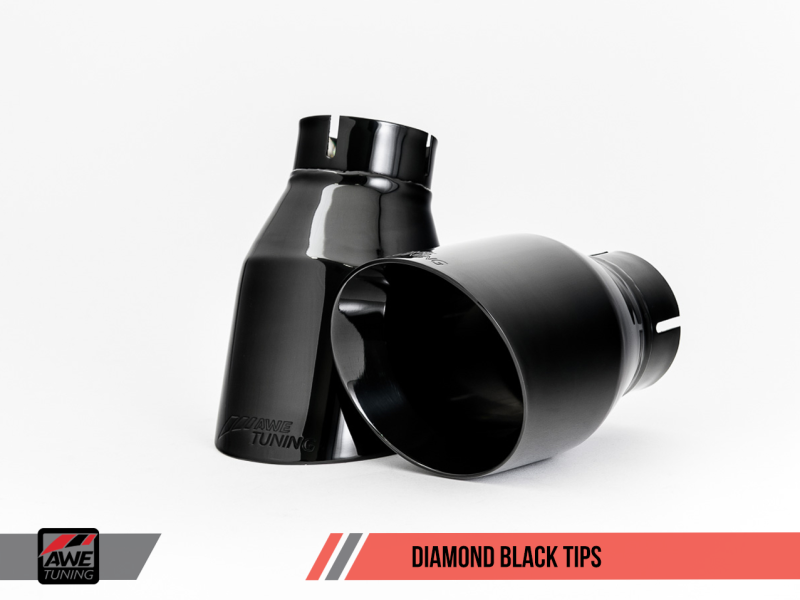 AWE Tuning BMW F3X 340i Touring Edition Axle-Back Exhaust - Diamond Black Tips (102mm) - GTR Auto