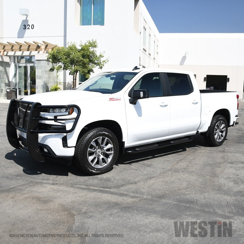 Westin 2019 Chevrolet Silverado/Sierra 1500 Crew Cab Platinum 4 Oval Nerf Step Bars - Black - GTR Auto