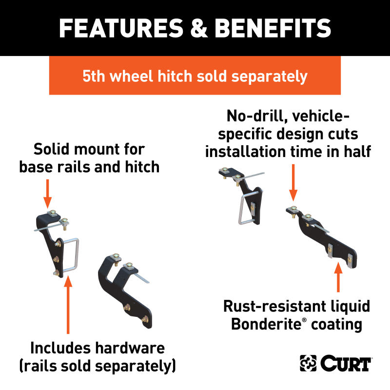 Curt 2019 Ram 1500 Custom 5th Wheel Brackets