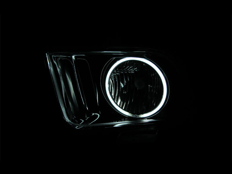 ANZO 2005-2009 Ford Mustang Crystal Headlights w/ Halo Black (CCFL) - GTR Auto