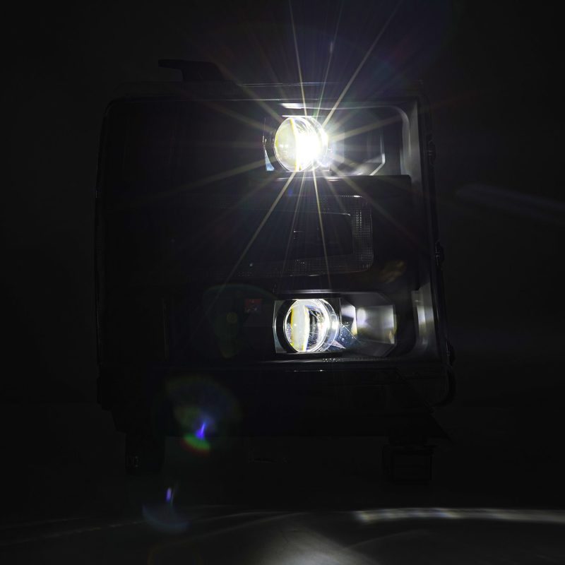 AlphaRex 16-18 Chevy 1500HD LUXX LED Proj Headlights BK w/Seq Actvn Light / SeqSig (Req PN 810023) - GTR Auto