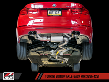 Load image into Gallery viewer, AWE Tuning BMW F3X N20/N26 328i/428i Touring Edition Exhaust Quad Outlet - 80mm Chrome Silver Tips - GTR Auto