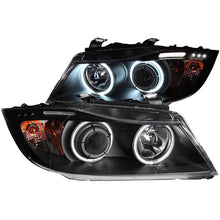 Load image into Gallery viewer, ANZO 2006-2008 BMW 3 Series E90-E91 Projector Headlights w/ Halo w/ LED Bar Black (CCFL) - GTR Auto