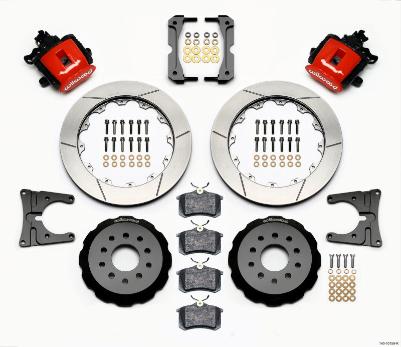Wilwood Combination Parking Brake Rear Kit 12.88in Red 2005-2014 Mustang - GTR Auto