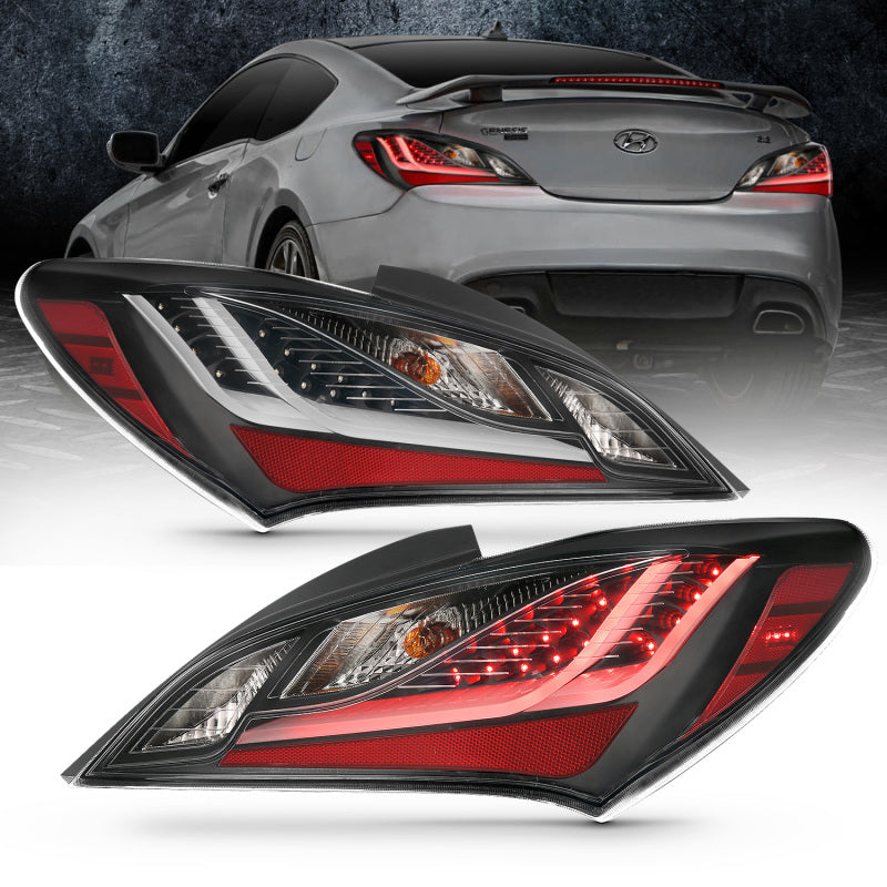 ANZO 10-13 Hyundai Genesis 2DR LED Taillights Smoke - GTR Auto