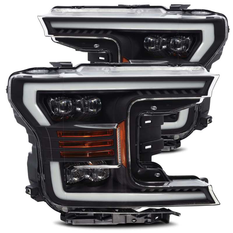 AlphaRex 18-19 Ford F-150 NOVA LED Proj Headlights Plank Style Matte Black w/Activ Light/Seq Signal - GTR Auto