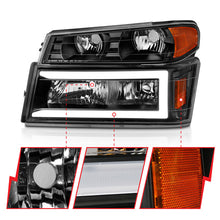 Load image into Gallery viewer, ANZO 04-12 GM Colorado/Canyon/I-Series Crystal Headlights - w/ Light Bar Black Housing 4pcs - GTR Auto