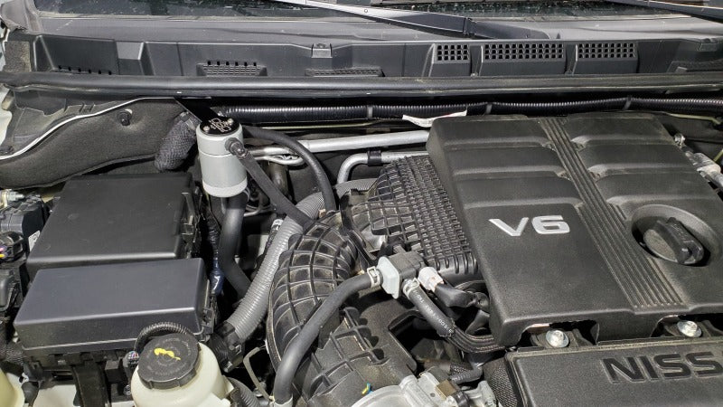 J&amp;L 2022-2026 Nissan Frontier 3.8L V6 Passenger Side Oil Separator 3.0 - Clear Anodized - GTR Auto