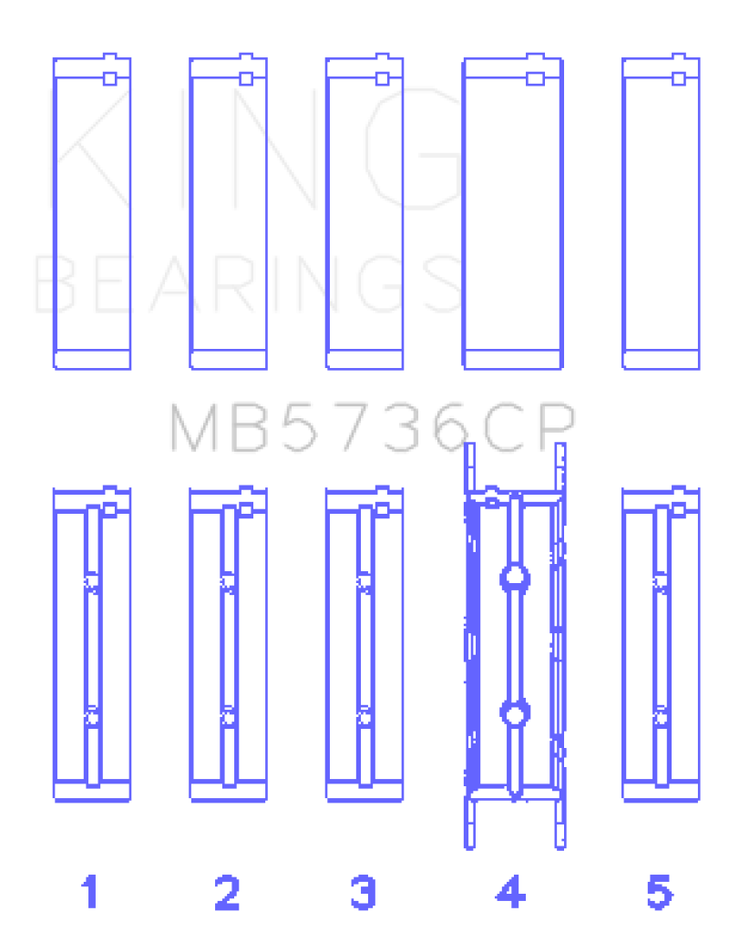 King Engine Bearings Ford Powerstroke 6.0L/6.4L Diesel (Size +0.50mm) Crankshaft Main Bearing Set