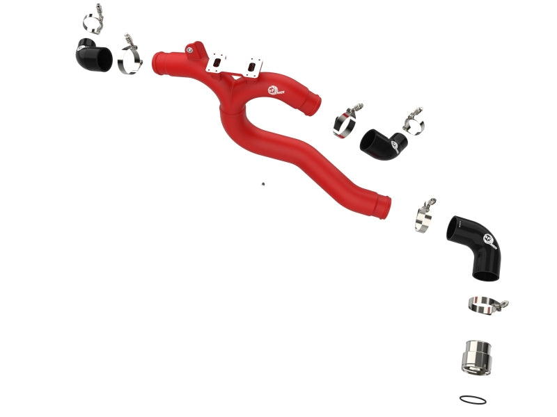 AFE 2018-2020 Kia Stinger 19-22 G70 BladeRunner 3in Aluminum Hot Charge Pipe Red - GTR Auto